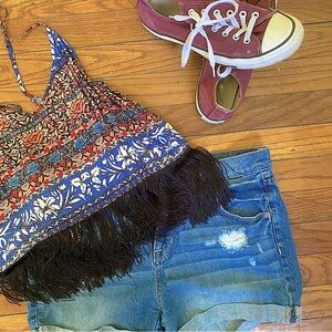 Forever 21 Fringe Cropped Tank